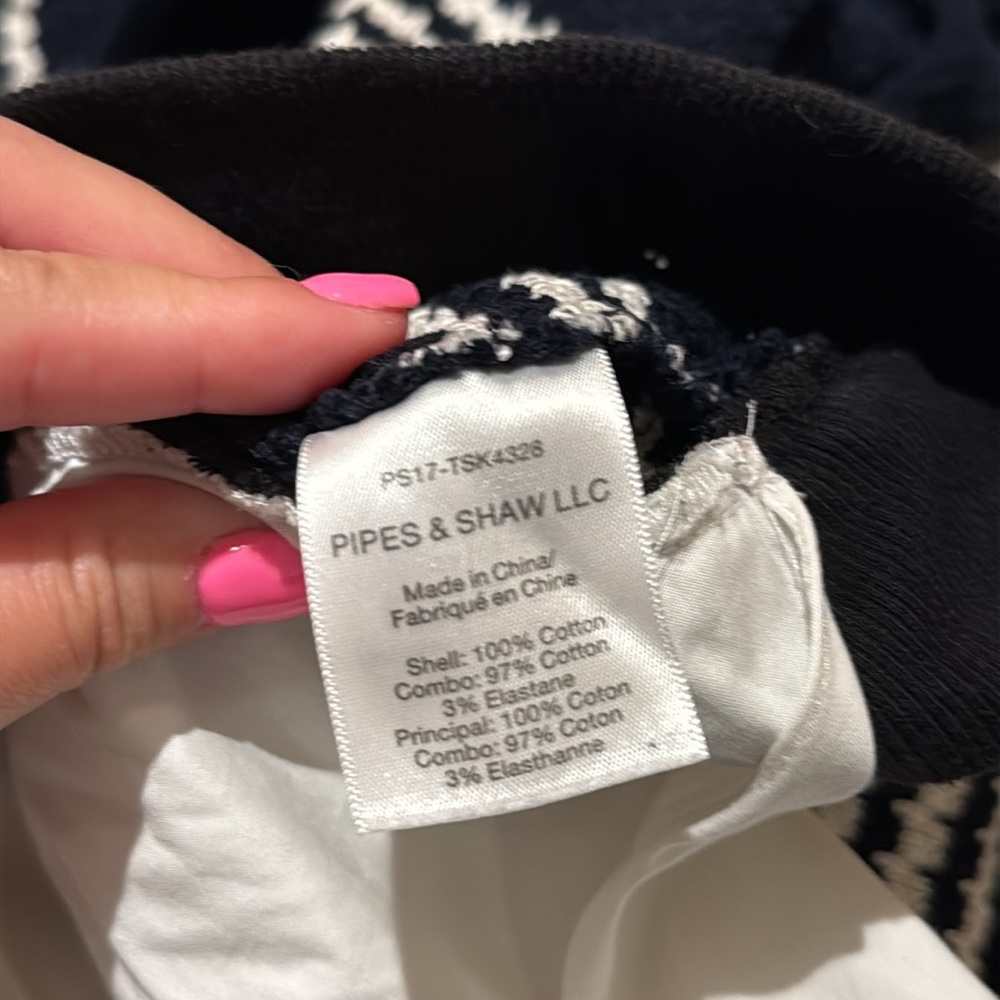 Veronica Beard Bianca combo blue white sweater - Picture 7 of 8